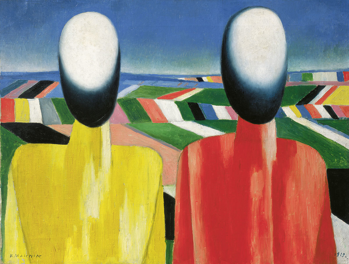 Казимир Малевич.&nbsp;&laquo;Два крестьянина на фоне полей&raquo;, 1930
