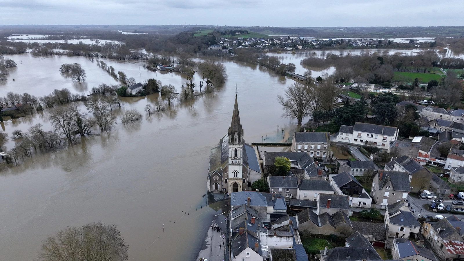 Последствия разлива реки Луара в Шалон-сюр-Луар, 17 февраля 2026 года