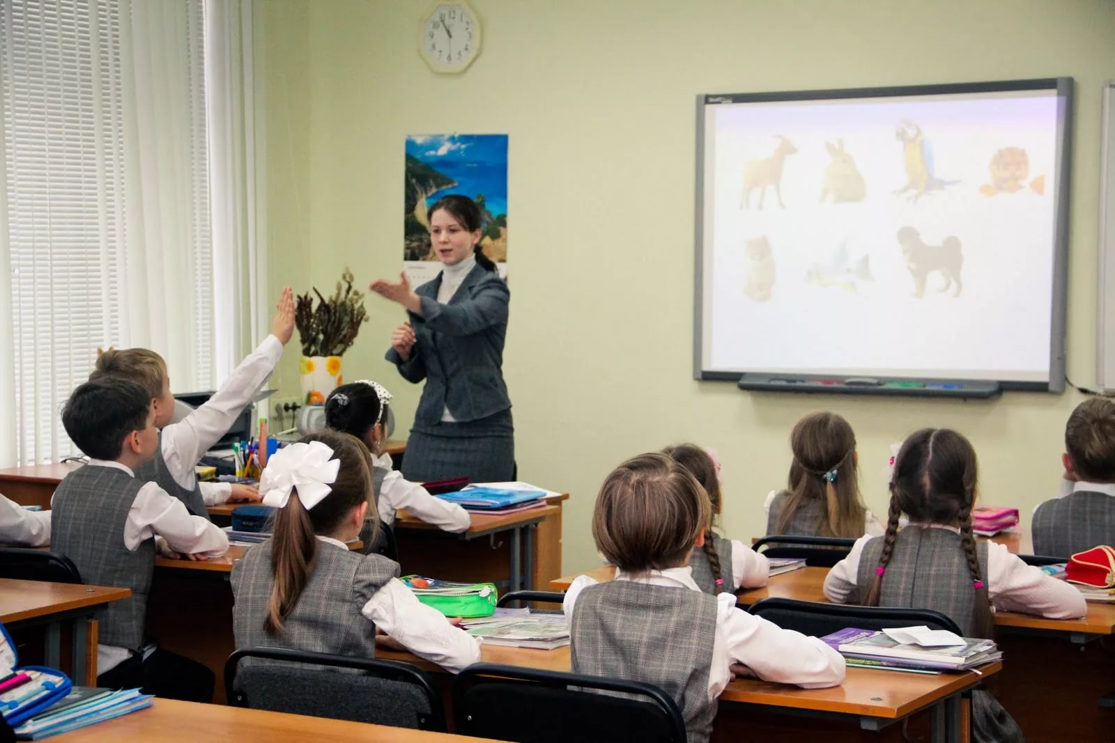 Учитель показывает презентацию