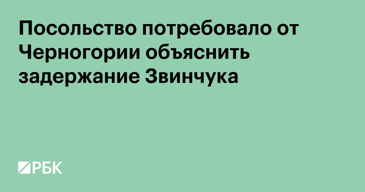 Посольство потребовало от Черногории объяснить задержание Звинчука