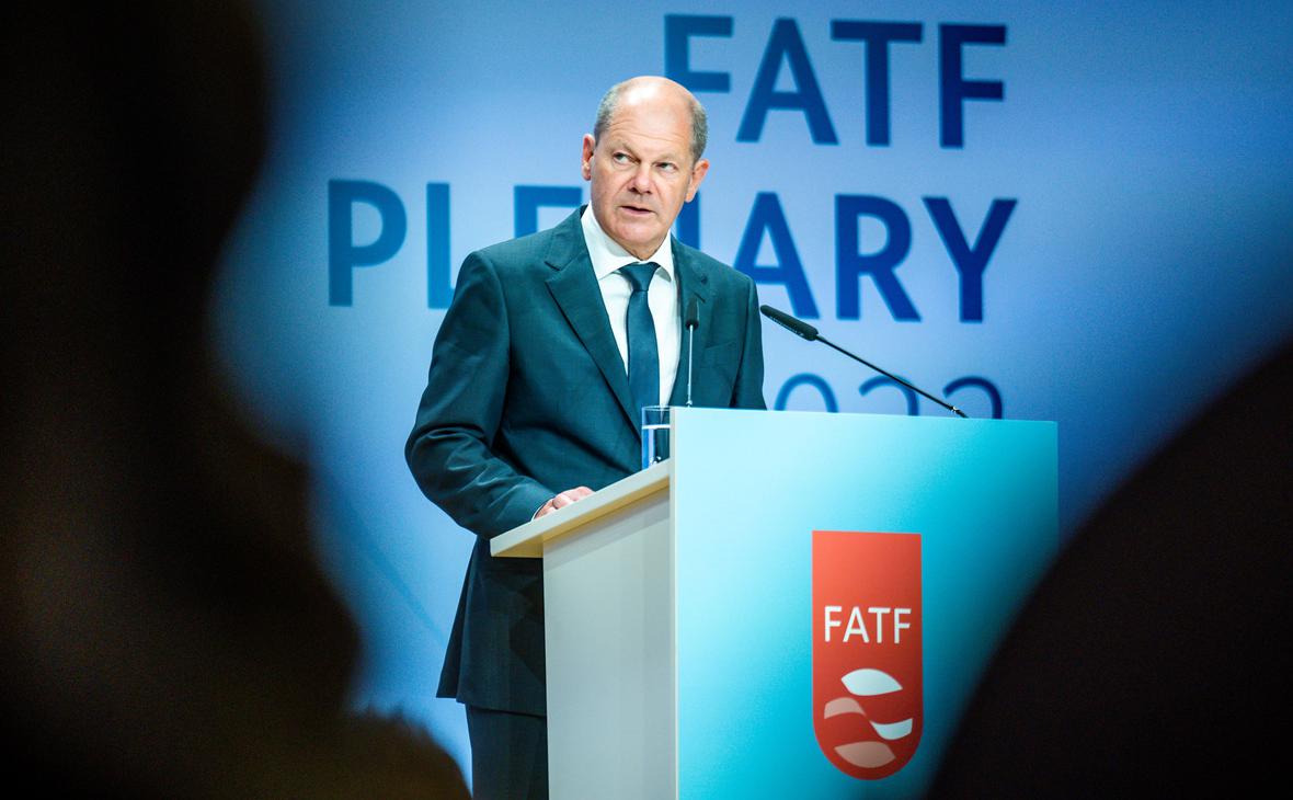 Канцлер Германии Олаф Шольц на заседании FATF