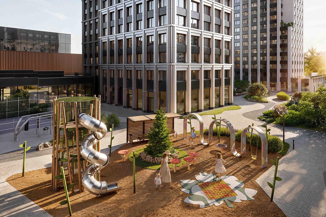 Детская площадка во внутреннем дворе