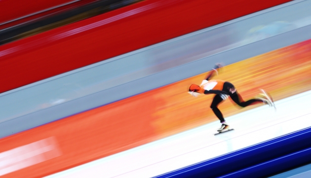 Голландка Маррит Леенстра во время забега на 1000 метров
