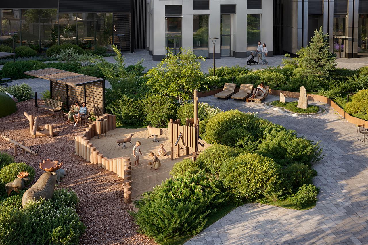 Детская площадка во внутреннем дворе