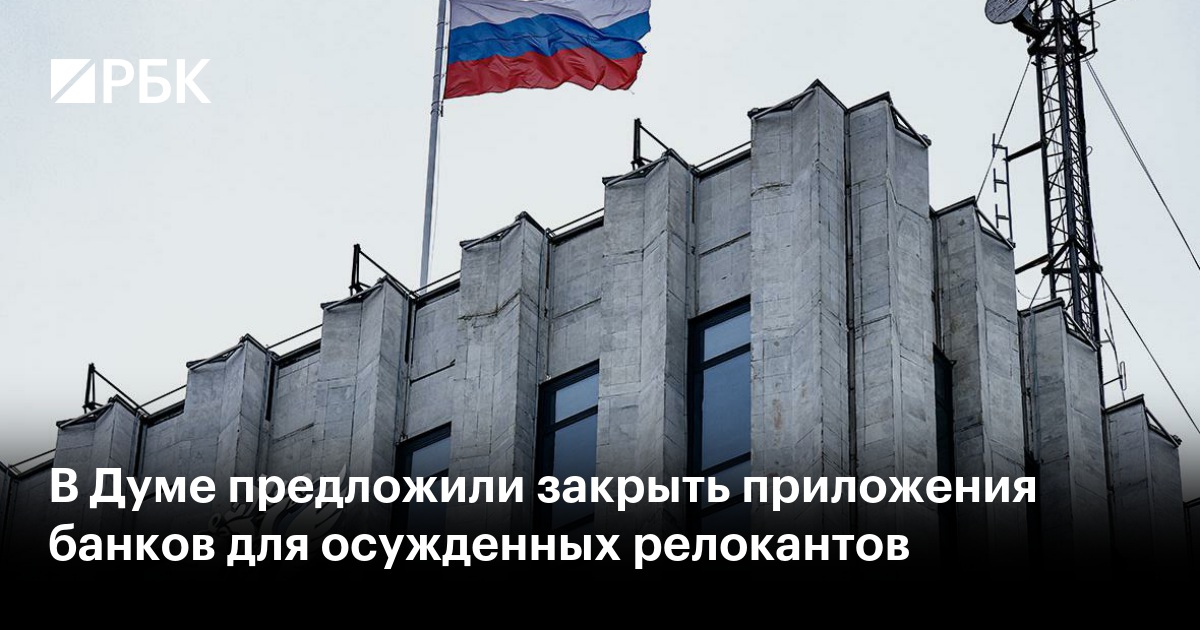 В Госдуме предложили запретить осуждённым релокантам пользоваться банковскими приложениями