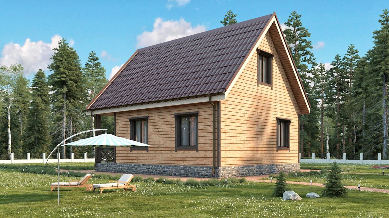 Проект дома из пиленого бруса&nbsp;за 1,6 млн рублей&nbsp;