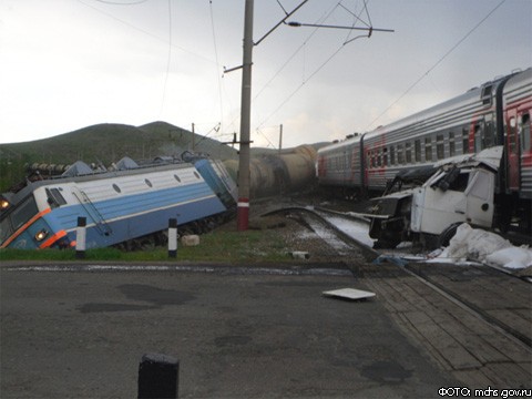 В Оренбургской области произошла железнодорожная катастрофа. 