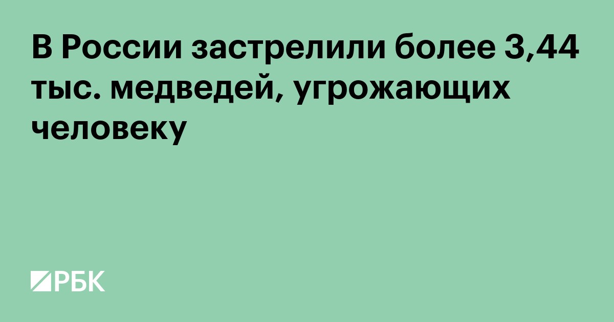 В России застрелили более 3,44 тыс. медведей, угрожающих человеку