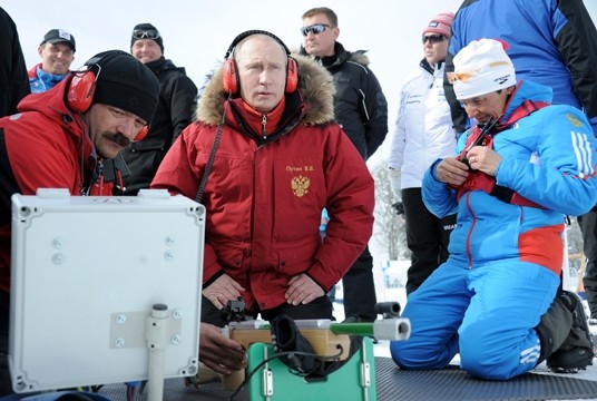 Д.Медведев и В.Путин на олимпобъектах 