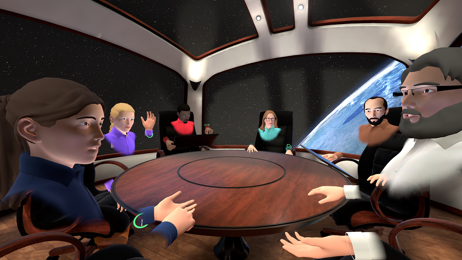 Встреча распределенной команды в космической переговорке MeetinVR