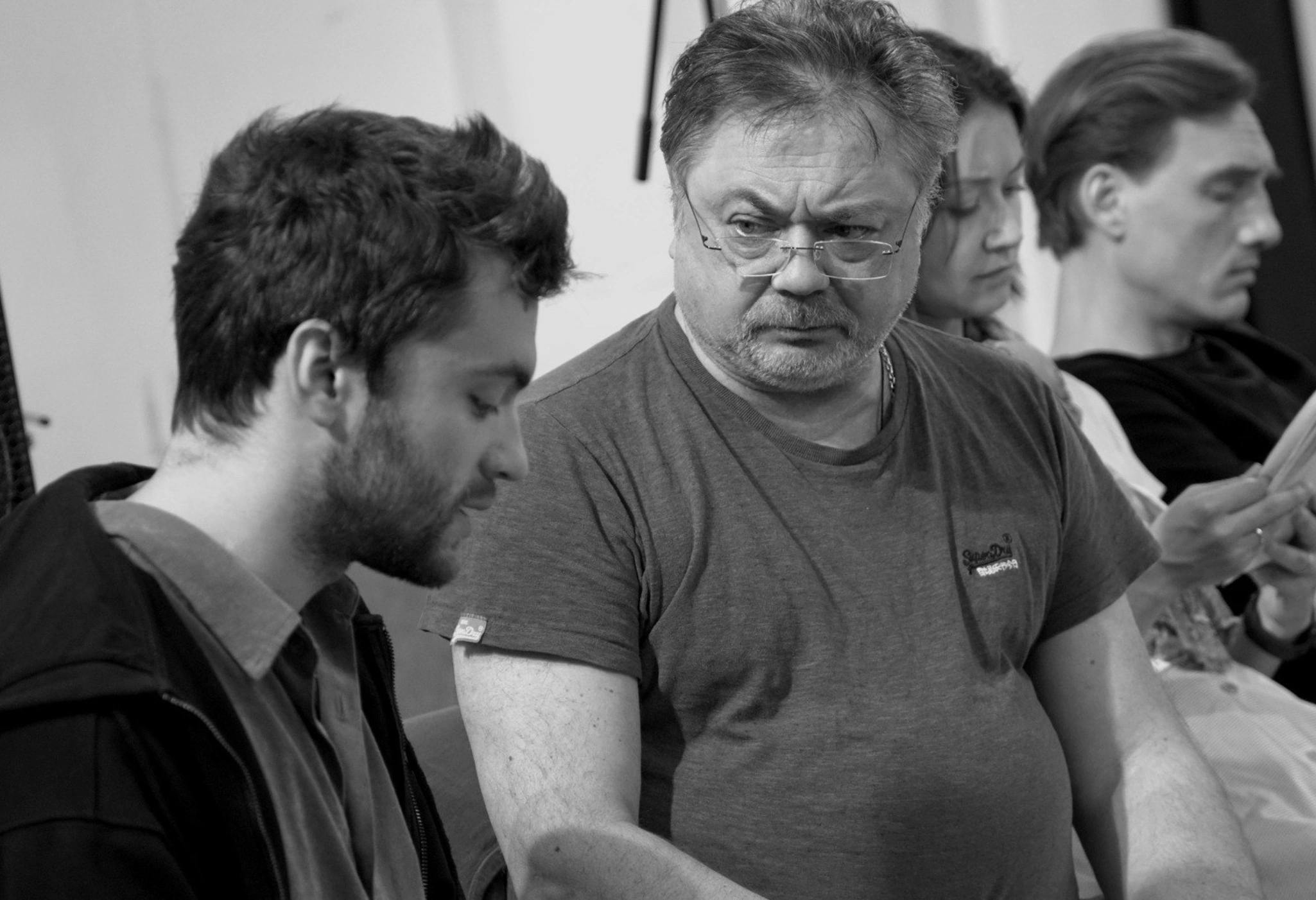 Андрей Леонов на репетиции спектакля