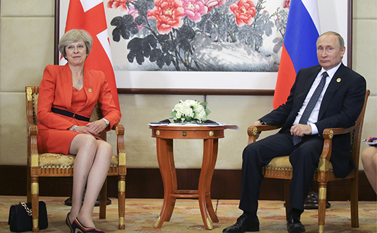 Премьер-министр Великобритании Тереза Мэй и президент России Владимир Путин


