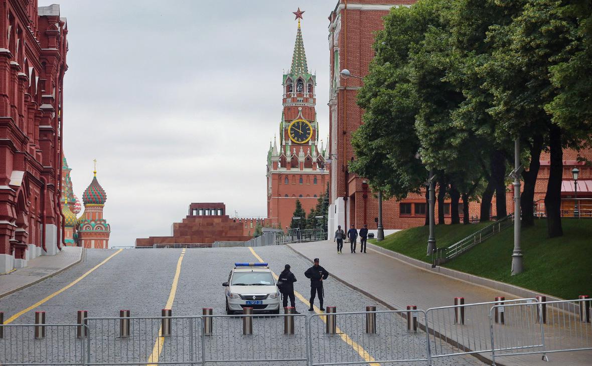 Обстановка у Кремля в Москве