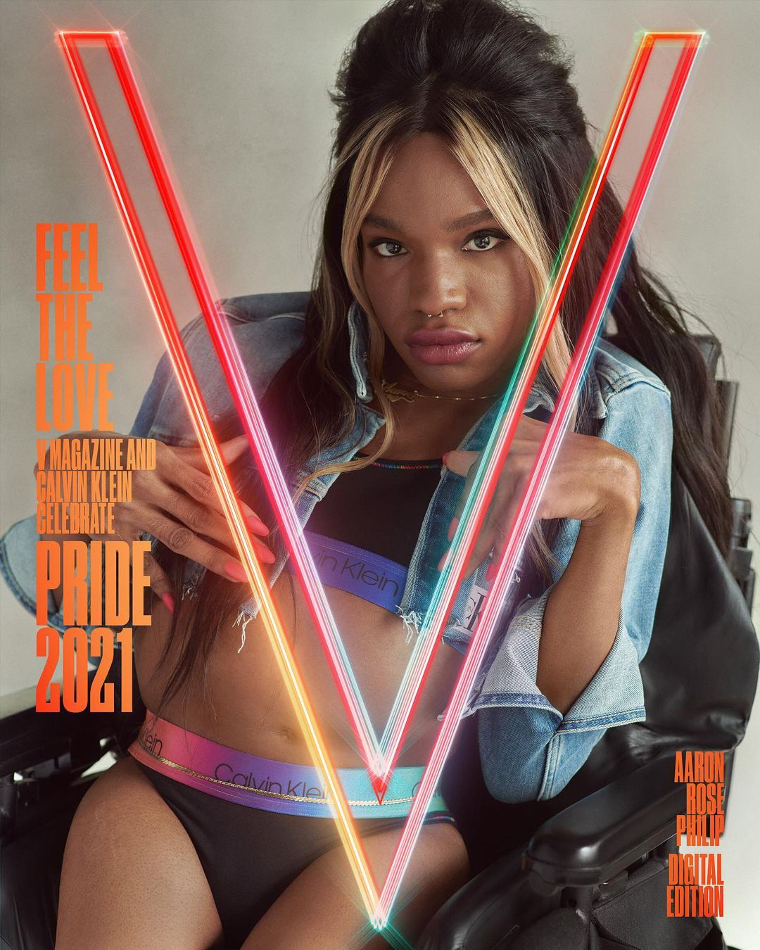 Аарон Роуз Филип на обложке журнала V Magazine, июнь 2021