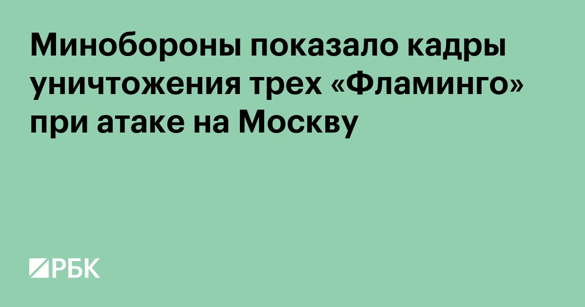 Минобороны показало кадры уничтожения трех «Фламинго» при атаке на Москву