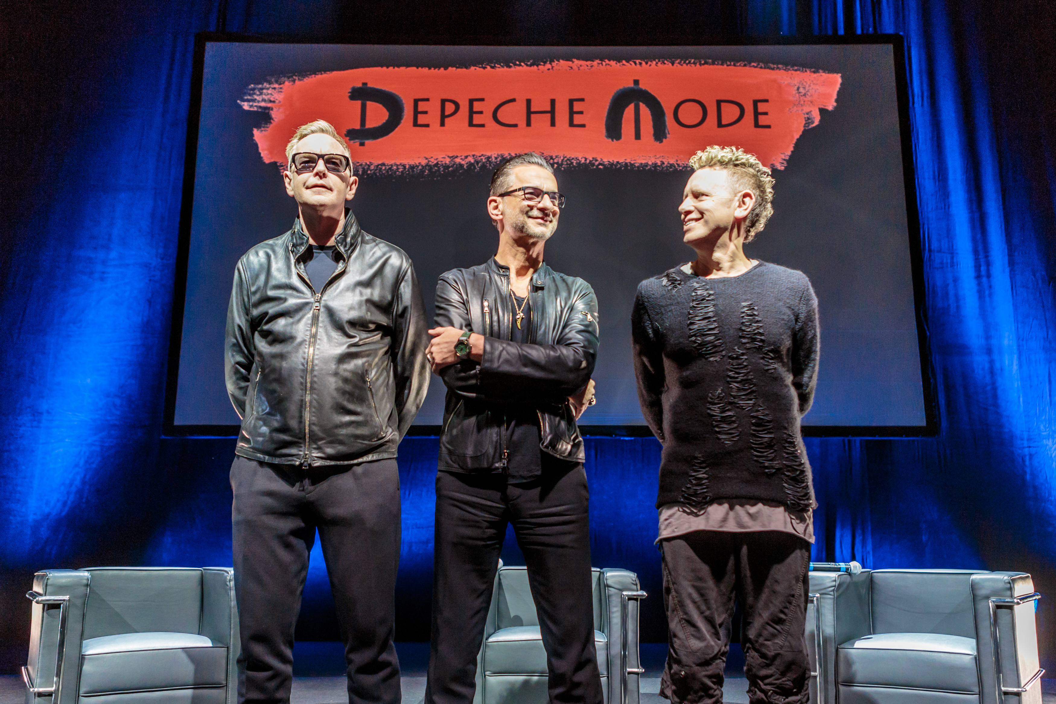 Объявление нового тура и альбома группы Depeche Mode на пресс-конференции в Милане.