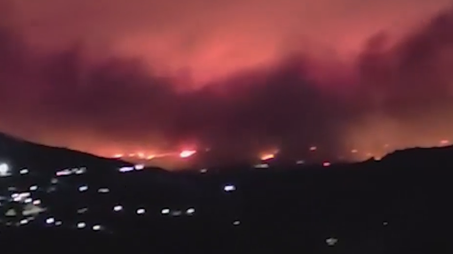 Масштабные лесные пожары на Кипре в районе Лимассола. Видео