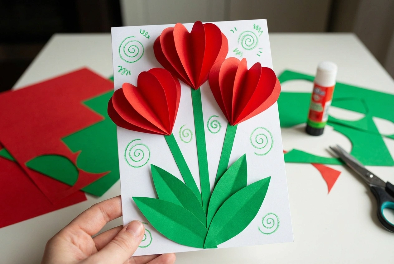 Открытка на 8 Марта своими руками для мамы, бабушки, учительницы