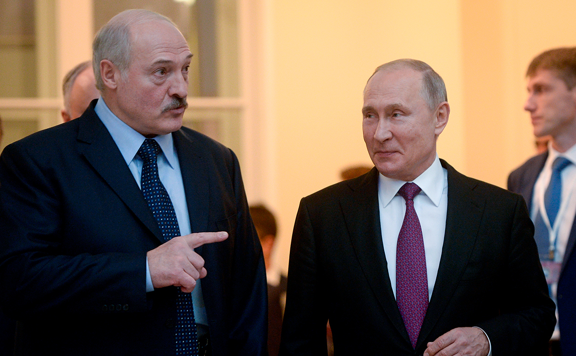 Александр Лукашенко и&nbsp;​Владимир Путин (слева направо)