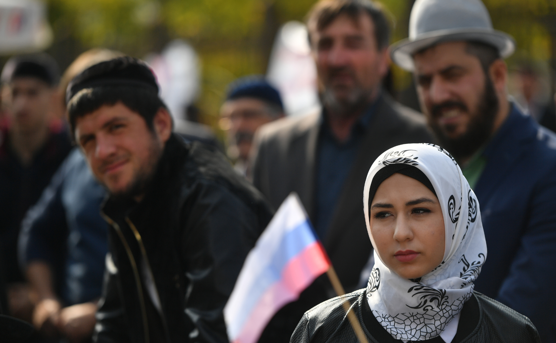Участники митинга в Магасе против соглашения о границе между Ингушетией и Чечней