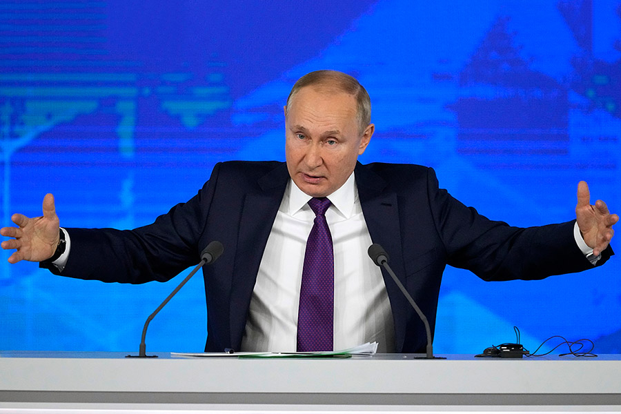 Как прошла большая пресс-конференция Путина. Фоторепортаж