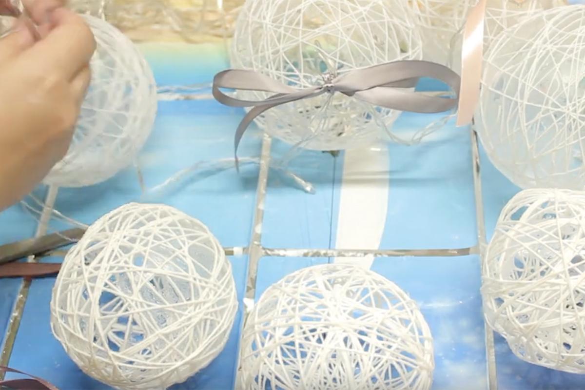 Как сделать новогоднюю гирлянду из ниток