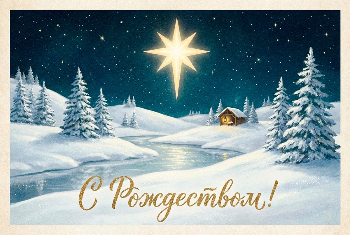 Открытки с Рождеством Христовым: 15 красивых картинок для поздравления