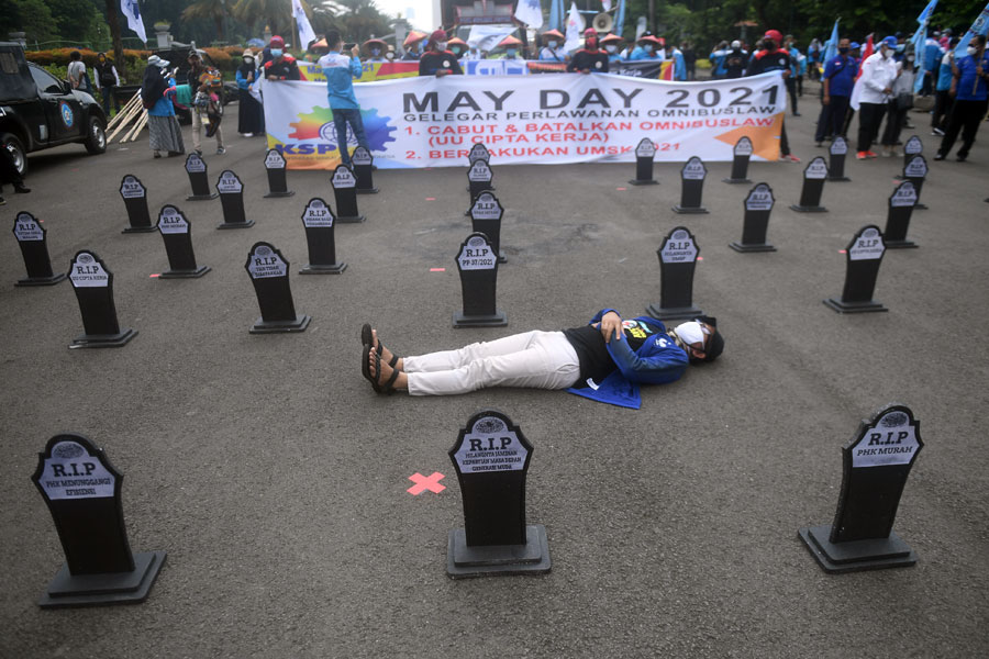 Индонезийская рабочая организация провела в Джакарте акцию протеста против реформы трудового законодательства
