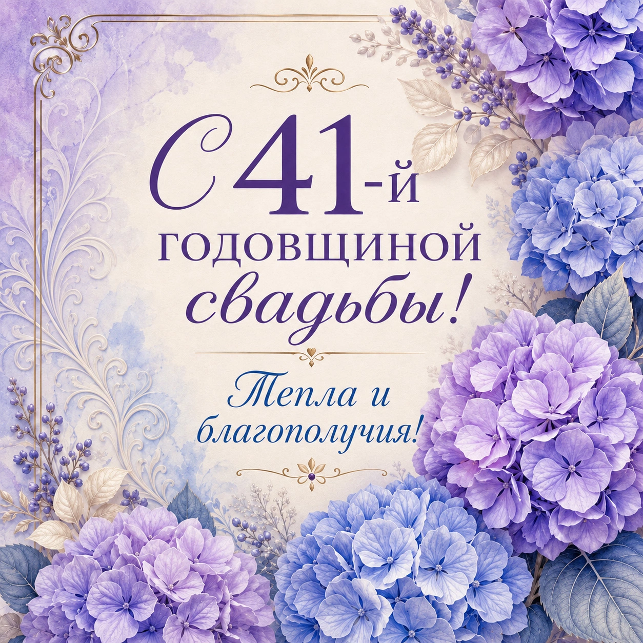 Открытка с 41-й годовщиной свадьбы