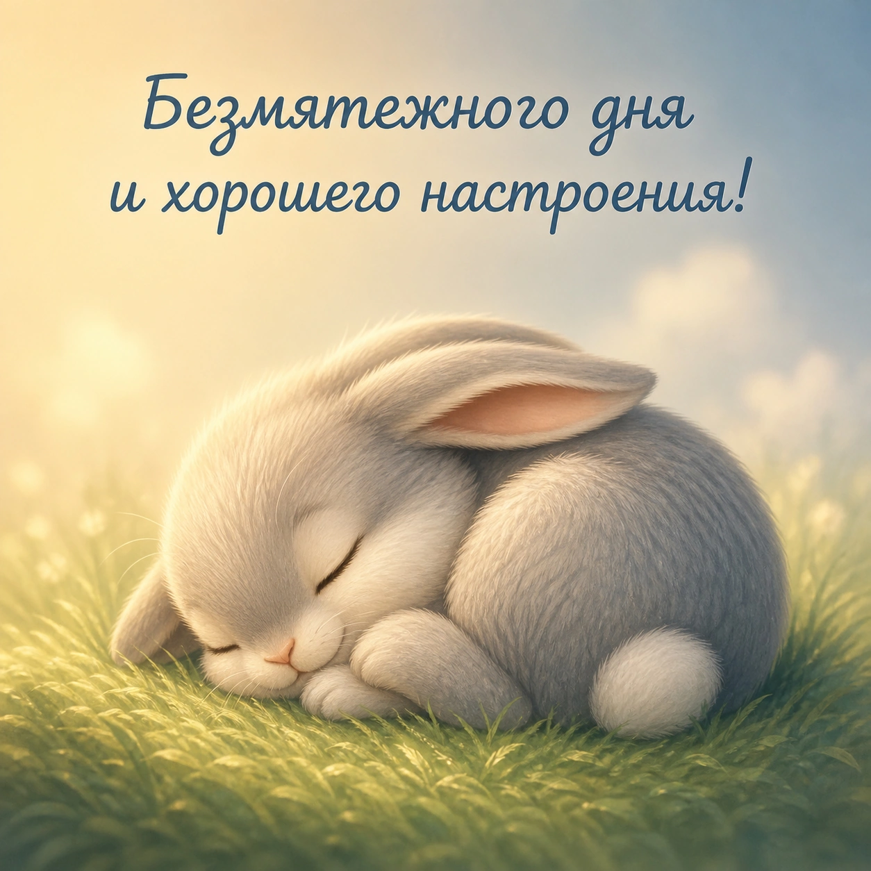 Нежная открытка с пожеланием безмятежного дня и хорошего настроения