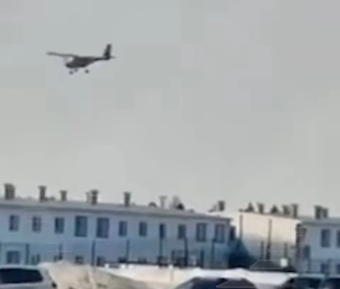 скриншот видео атаки дрона в Елабужском районе РТ, соцсети