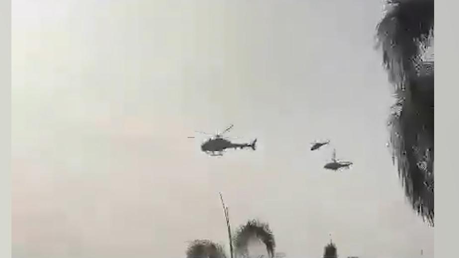 Кадры столкновения двух вертолетов в Малайзии