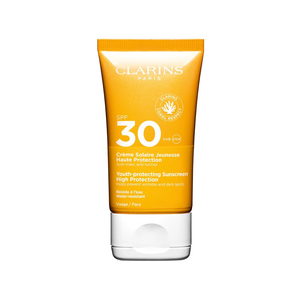 Солнцезащитный крем для лица против морщин SPF 30, Clarins, 3300 руб. (&laquo;Рив Гош&raquo;)