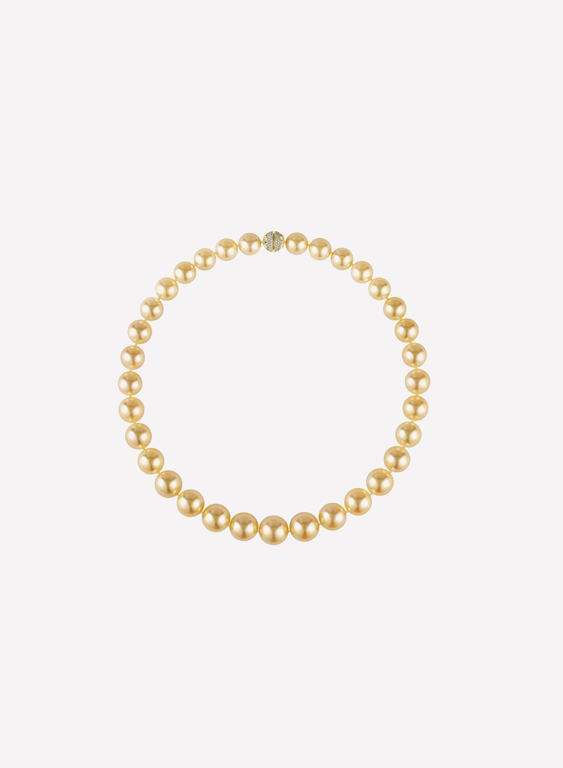 Колье, золото, золотистый жемчуг, бриллианты, Chamovskikh