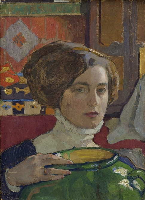 Елена Киселева. &laquo;Автопортрет с зелёной вазой&raquo;, 1910
