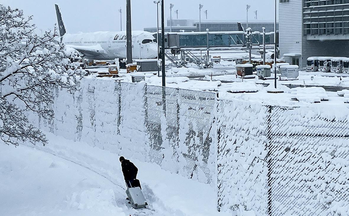 Аэропорт Мюнхена после снегопада