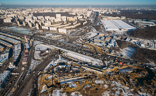 Вид на&nbsp;МКАД и&nbsp;район Ясенево в&nbsp;Москве