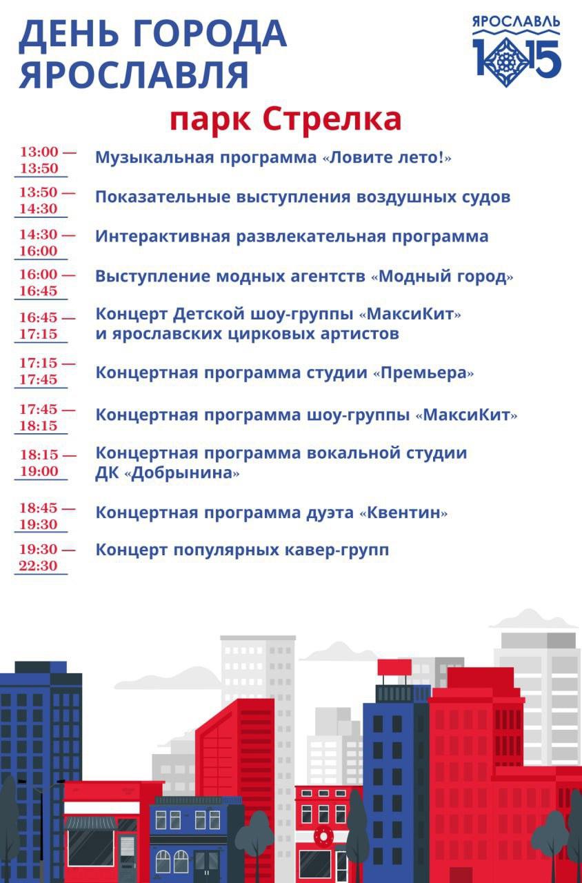 Полная программа празднования Дня города в Ярославле в 2025 году