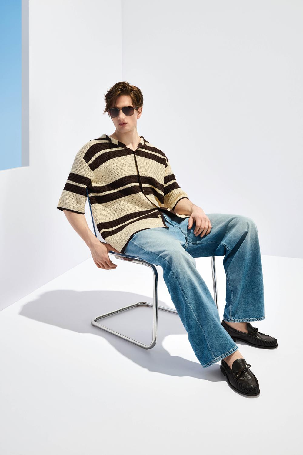 Рубашка Principe di Bologna, джинсы Icon Denim LA, очки Baldinini, топ-сайдеры Alexander Hotto