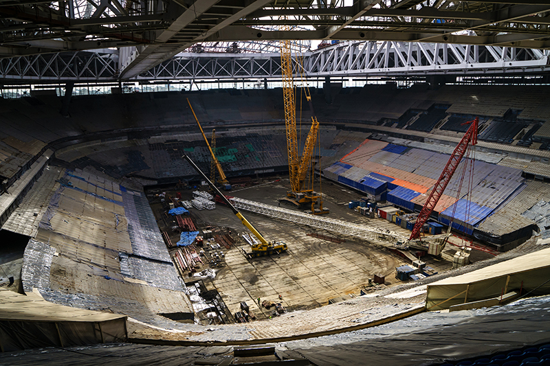 Строительство стадиона &laquo;Зенит-Арена&raquo;, апрель 2016 года


