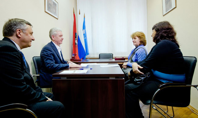 Мэр Москвы Сергей Собянин на встрече с жителями Северо-Восточного административного округа