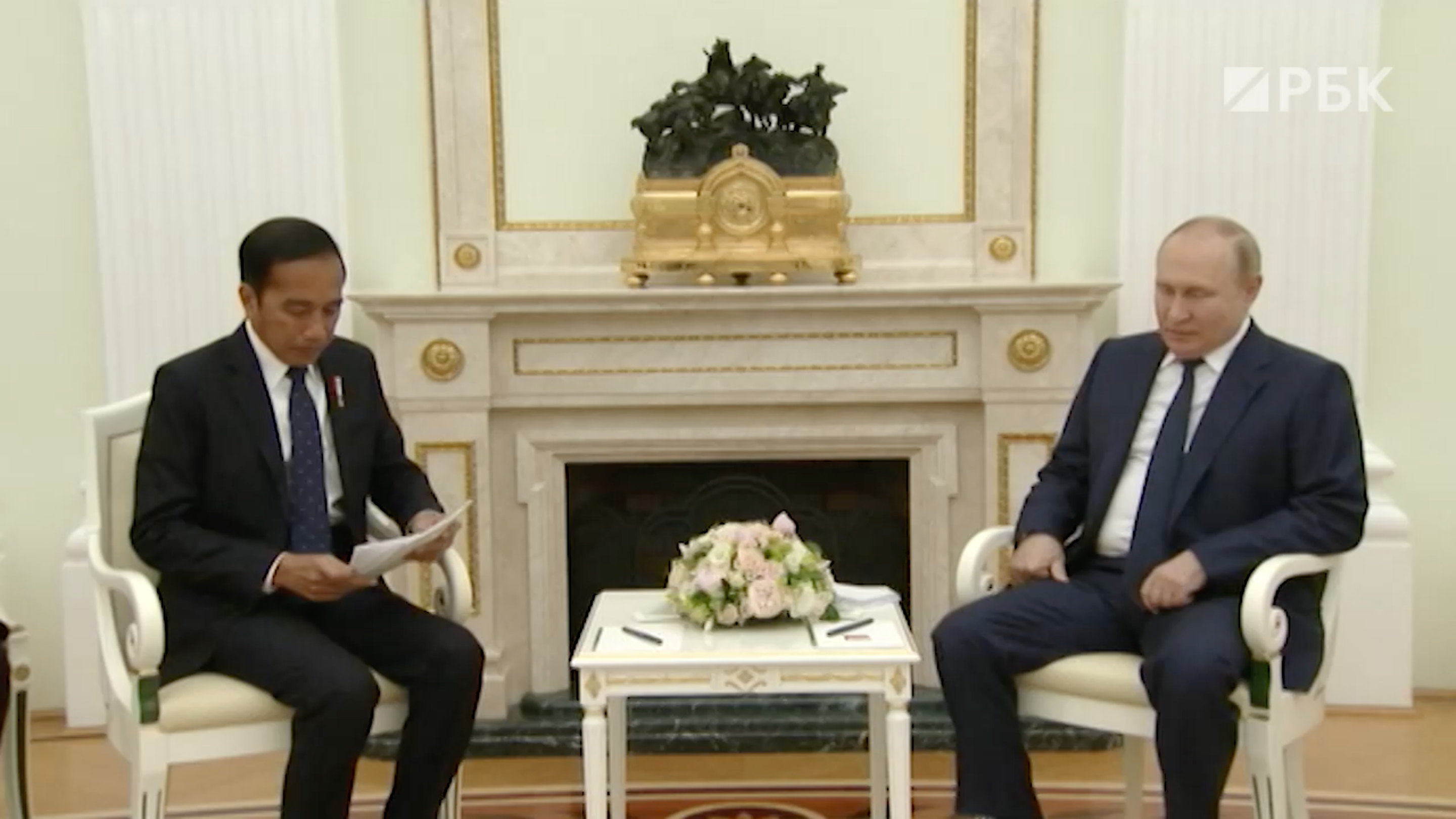 Начало встречи Путина с президентом Индонезии. Видео