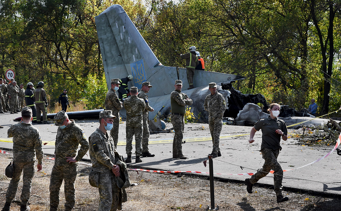 Место крушения самолёта Ан-26 возле города Чугуев, Харьковская область