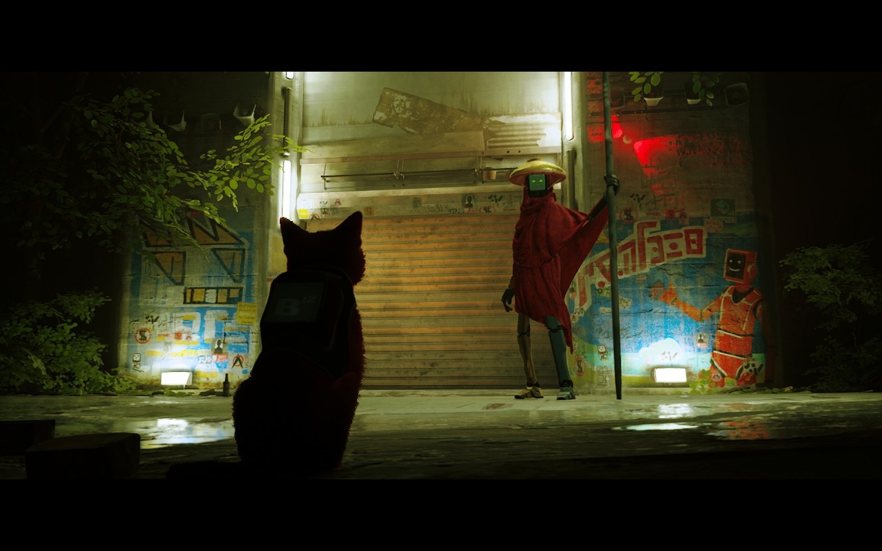 Первая встреча кота с роботами в Stray