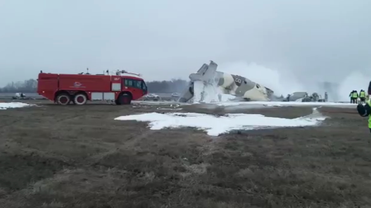 Падение самолета под Алма-Атой. Видео