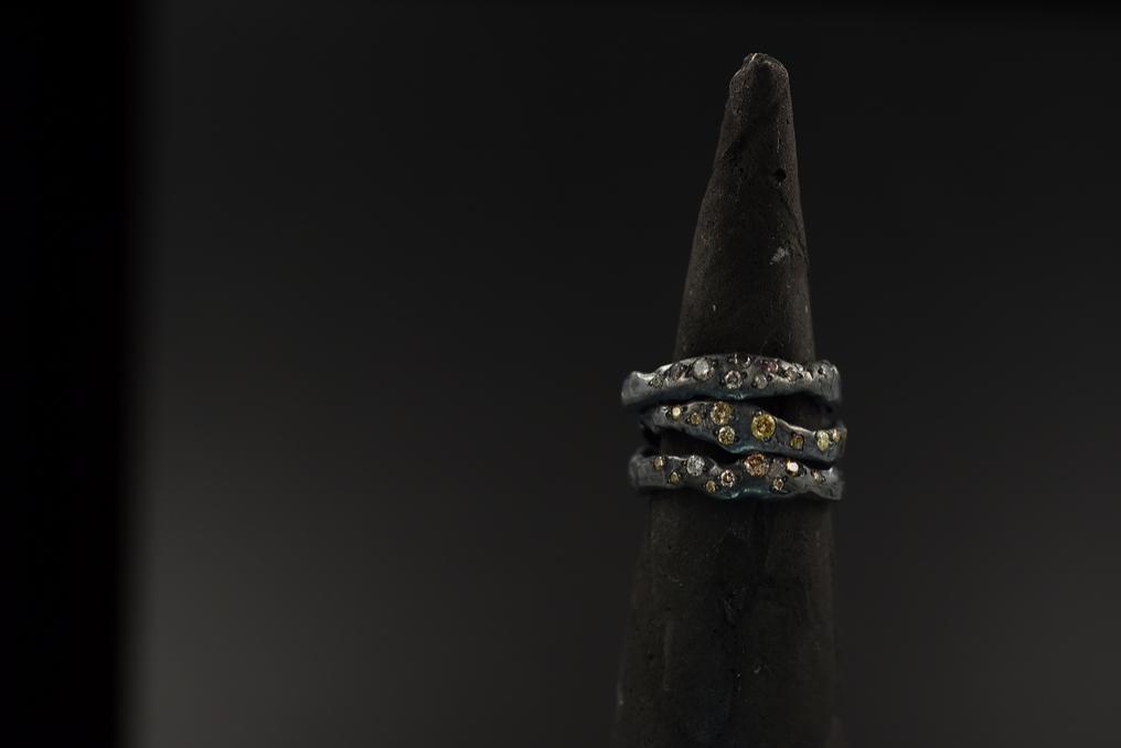 Кольца Way of life, серебро, бриллианты, Kintsugi Jewelry, 99 000 руб.