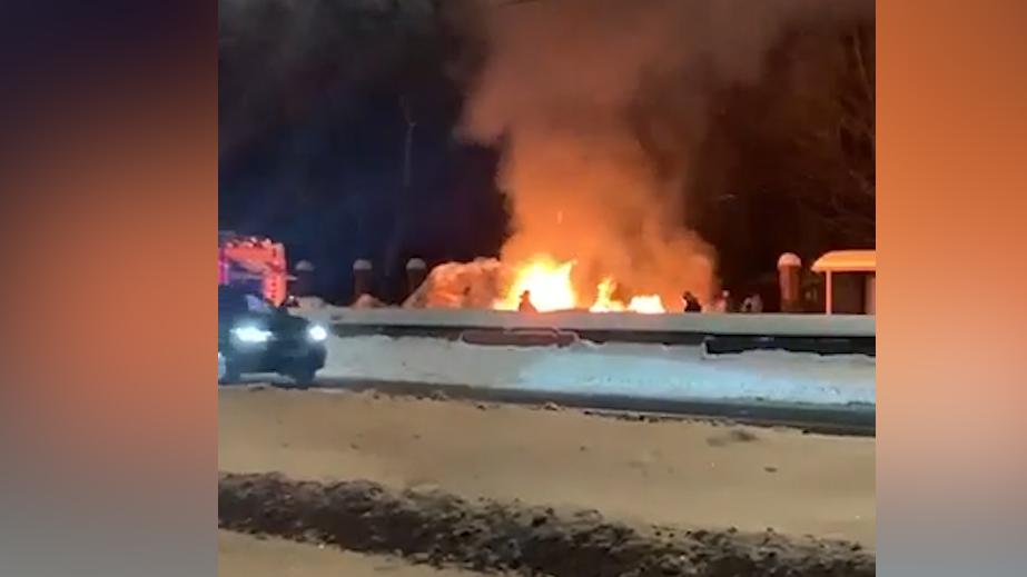 Такси взорвалось на Волгоградском проспекте в Москве