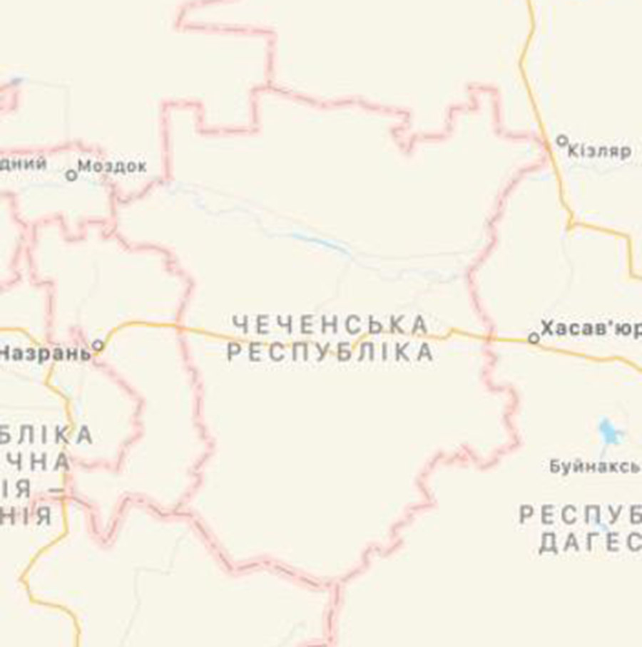 Apple исправила на украиноязычных картах «Республику Ичкерия» на Чечню