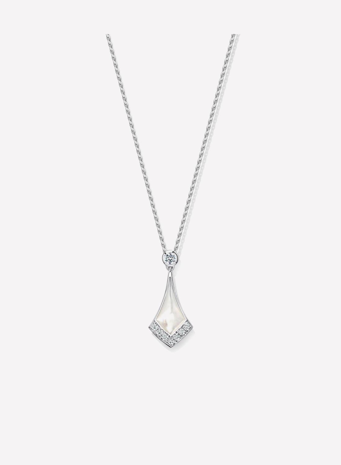 Подвеска &laquo;Перламутр&raquo;, белое золото, перламутр, бриллианты, Liza Borzaya