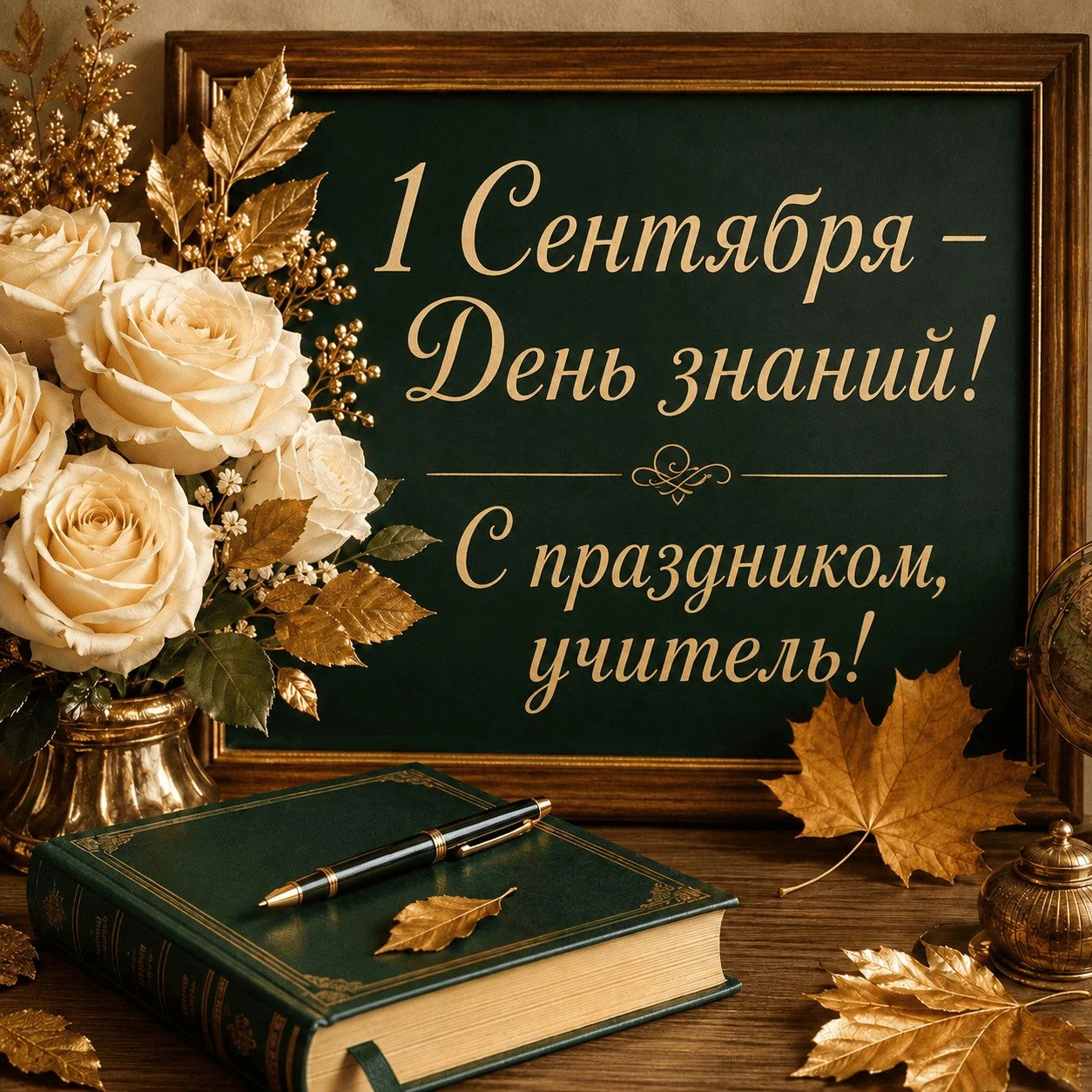 Открытка с праздником 1 Сентября учителю